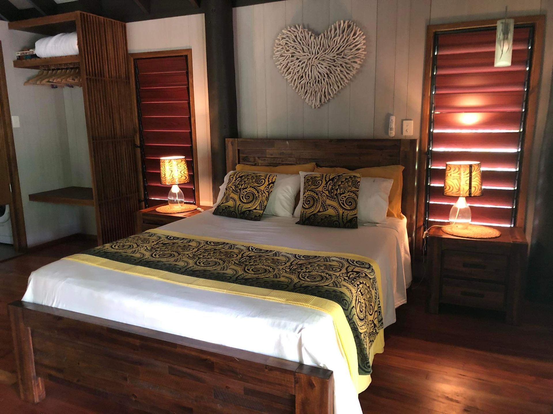 The double bed room at Pure Shores Resort in Fiji 