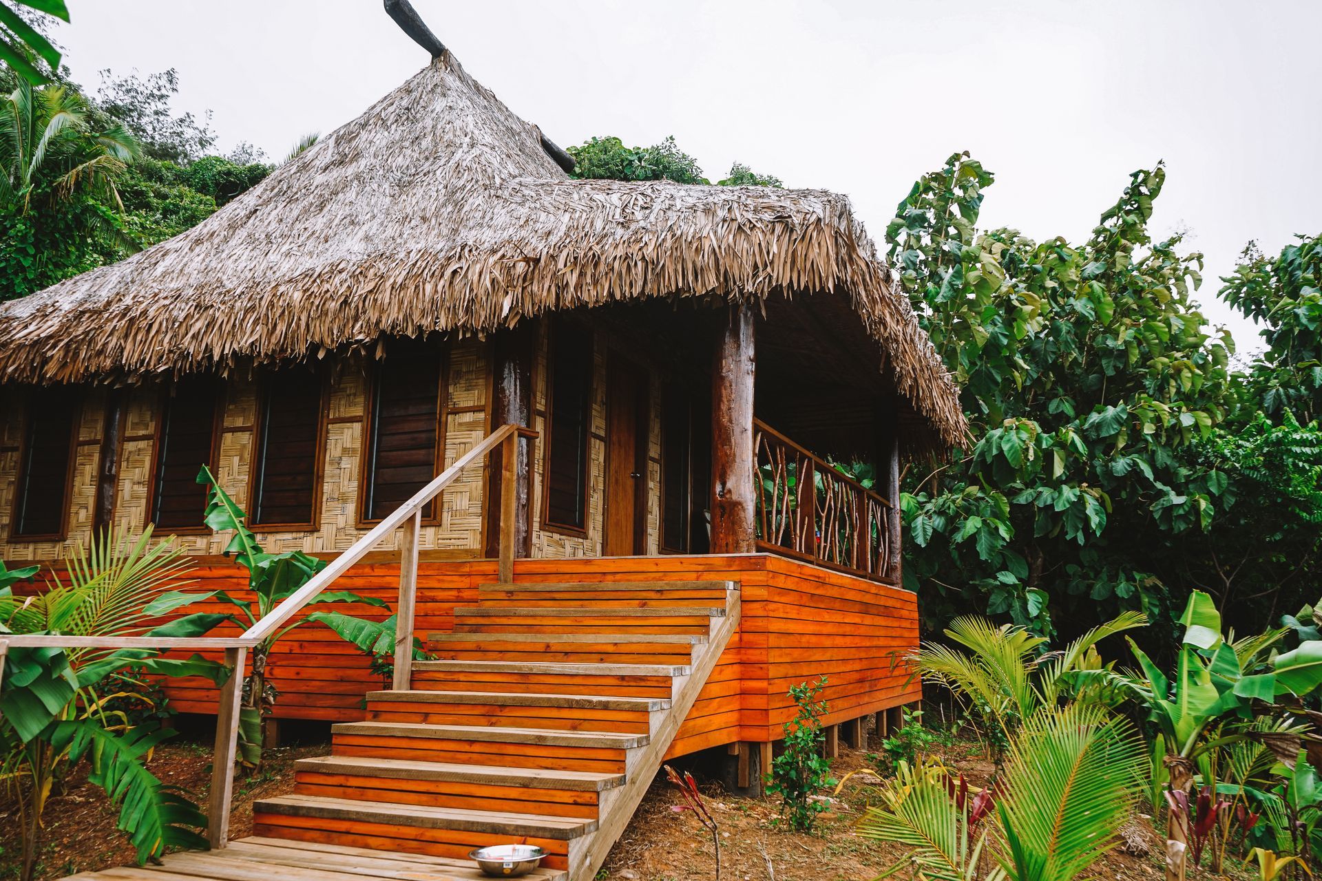 The traditionally thatched Fijian styled Oceanfront bure at Oneta Resort in Kadavu