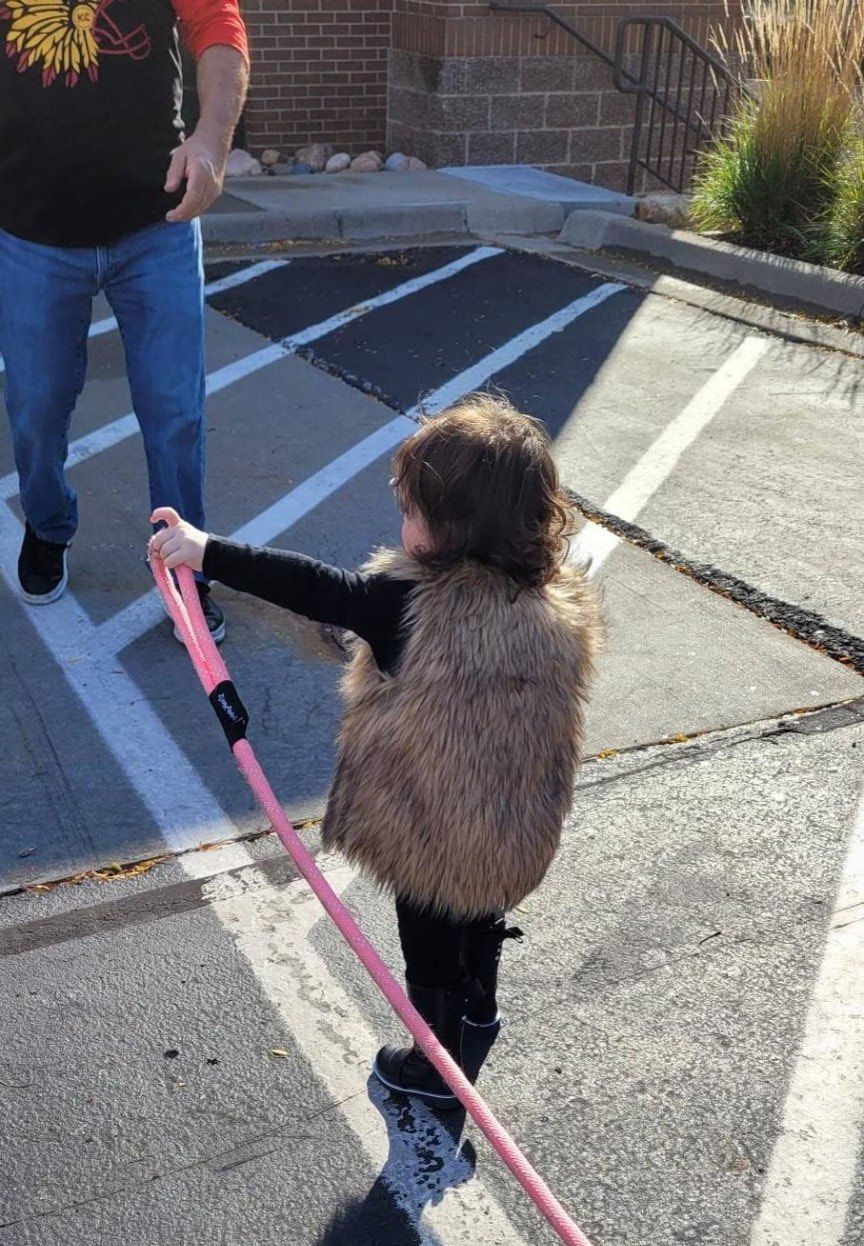 child in line for Trunk or Treat 2021