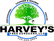 A logo for Harvey 's Tree Surgeons, LLC