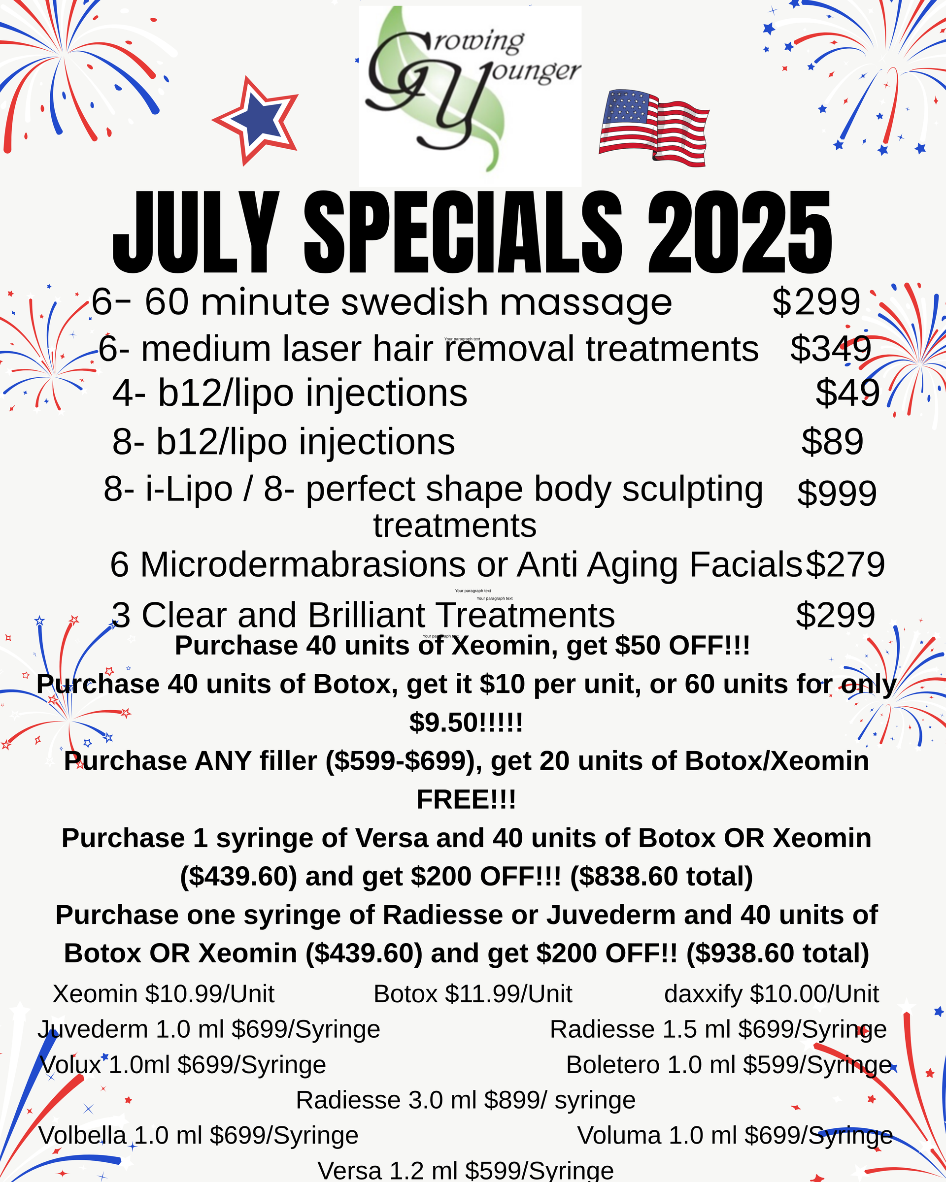 monthly specials