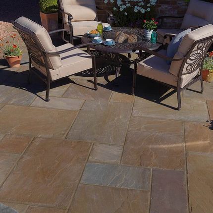 flagstone pavers are installed in a home in Elk Grove CA