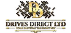 Logo for Drives Direct Ltd featuring large gold 