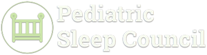 Logo of the Pediatric Sleep Council: a green crib icon in a circle, text 