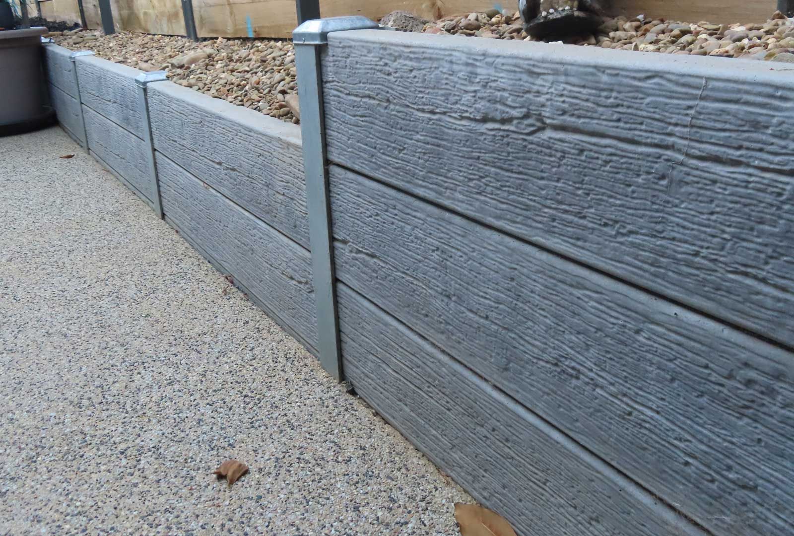 Retaining Wall With a Wood Grain Texture — Bendigo, VIC — Ian Kelly Landscape Contractor