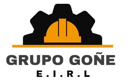 El logo del grupo gone eirl tiene un casco encima de un engranaje.