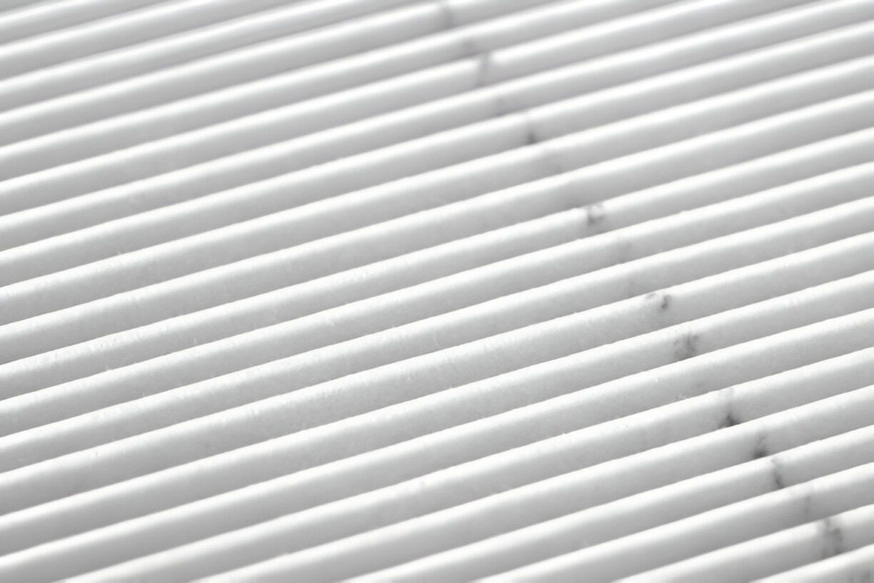 A close up of a white roof with a striped pattern.