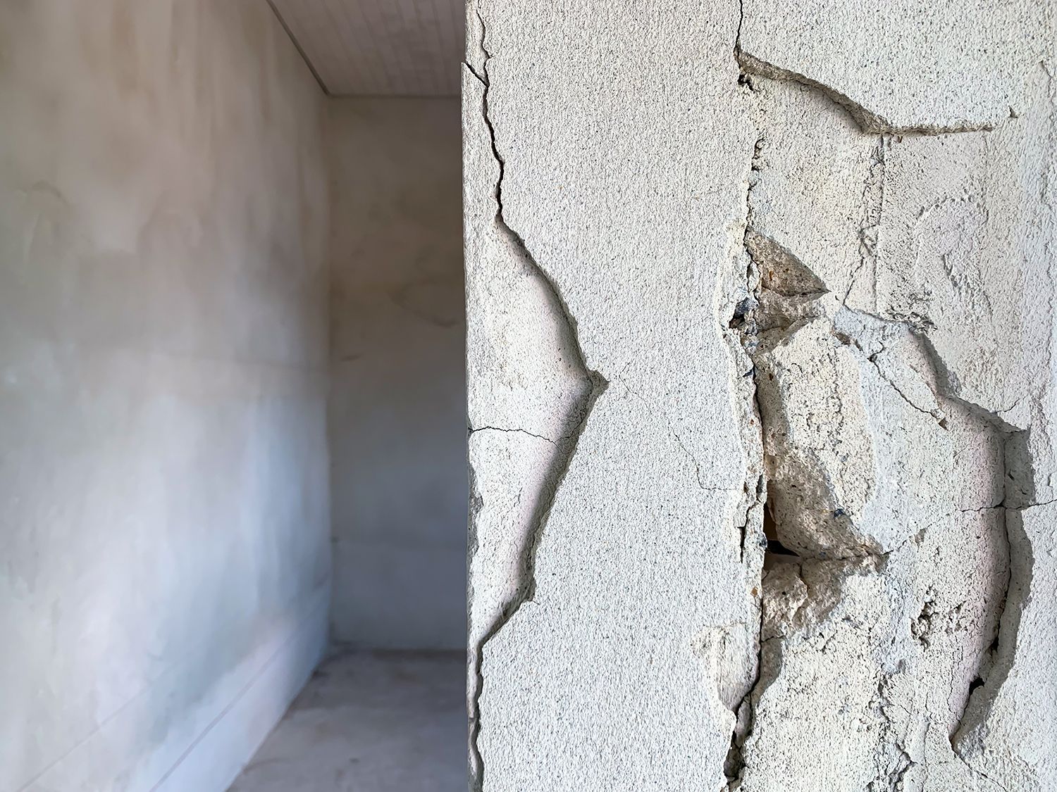 broken concrete wall