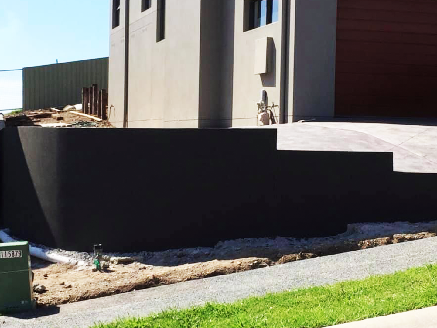 A house with an elevated concrete slab