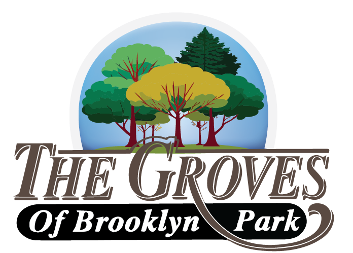 A logo for the groves of brooklyn park