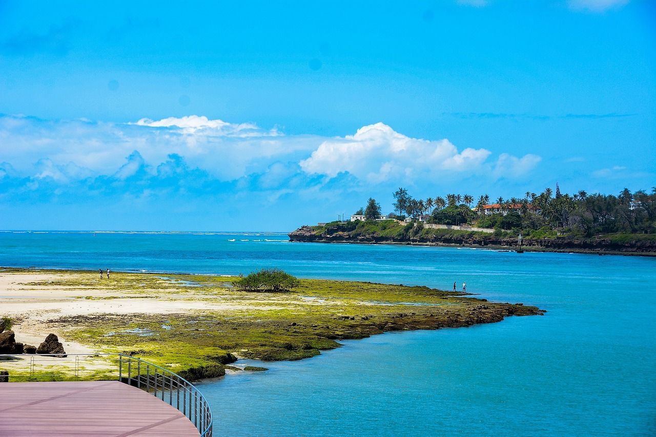A beach in Mombasa, Kenya.