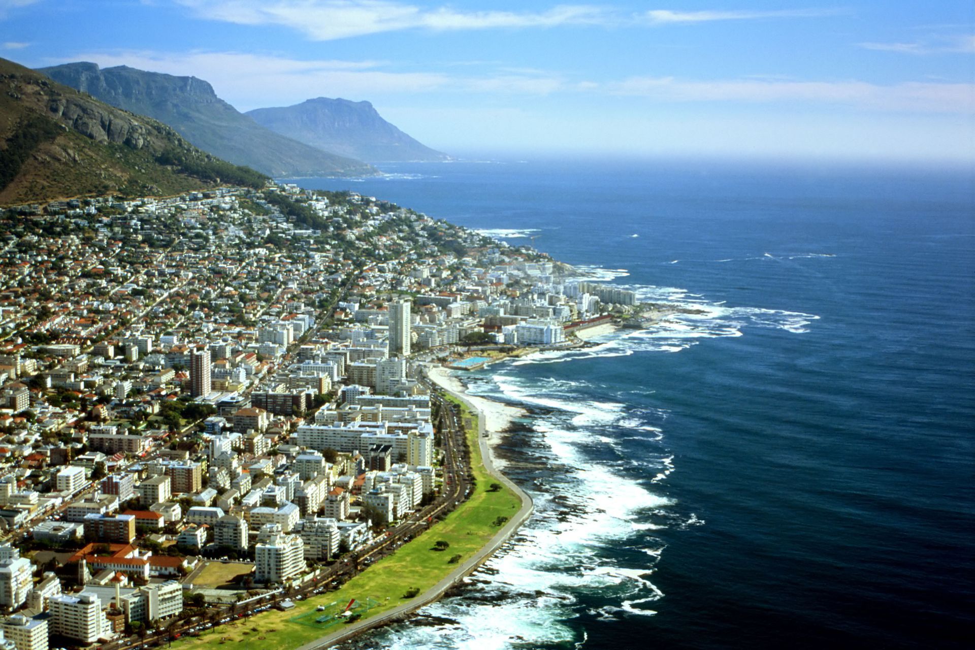 Aerial view of Western Cape in Cape Town, South Africa.