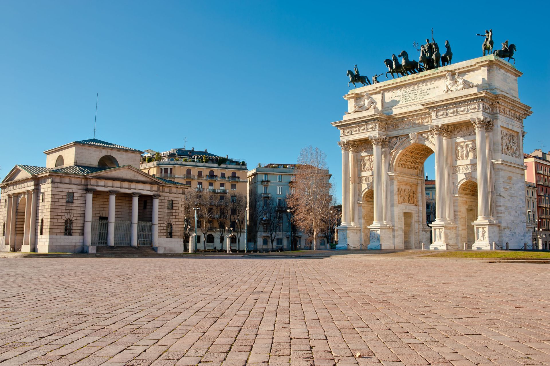 Arco della Pace, a historical landmark in Milan, Italy.