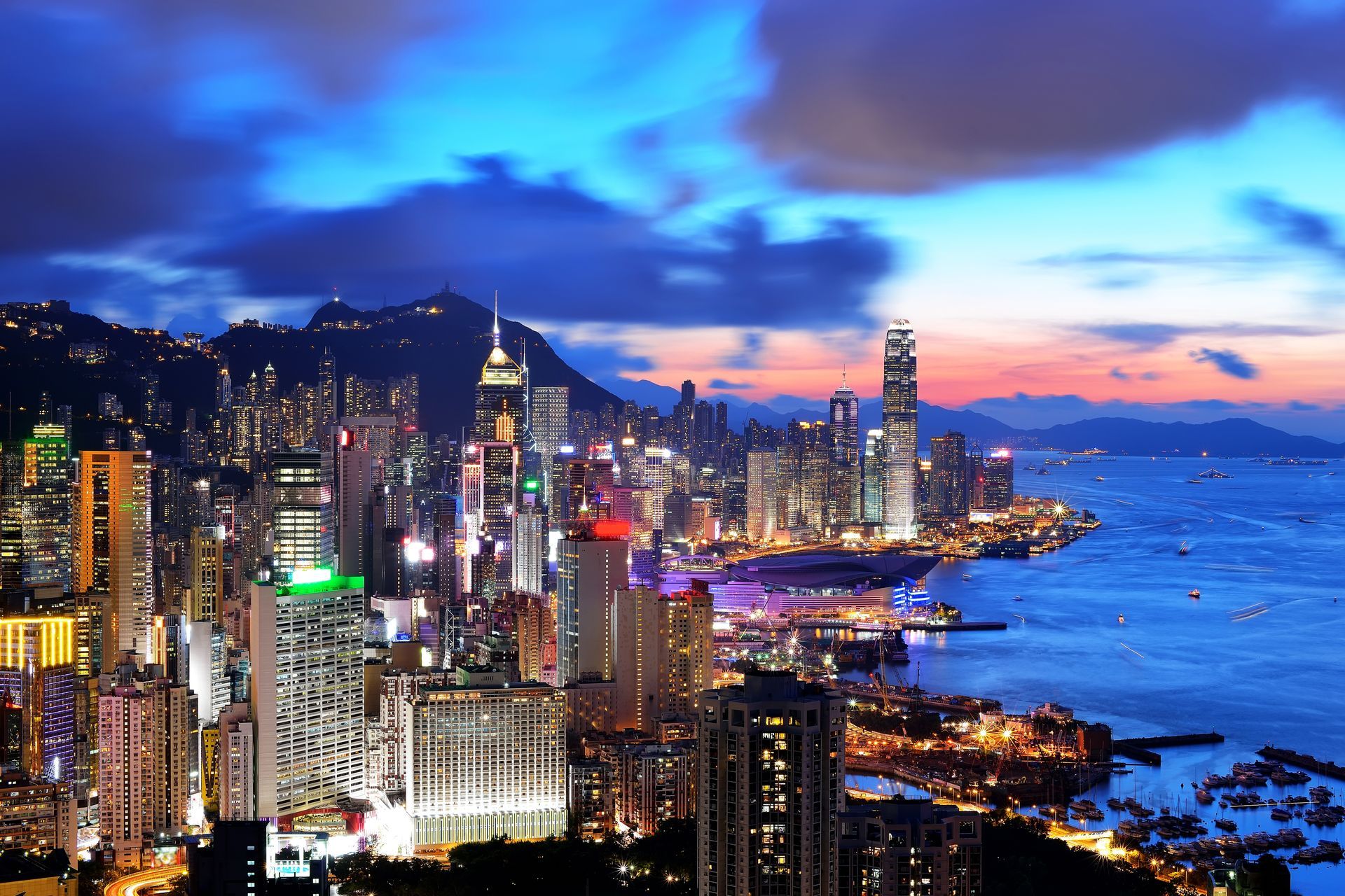 Sunset view from Braemar Hill, Hong Kong.