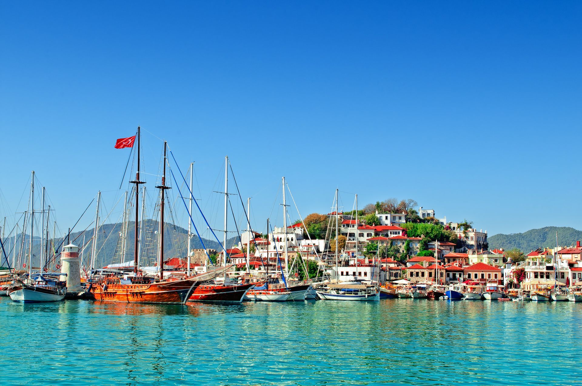 Marmaris port in Turkey.