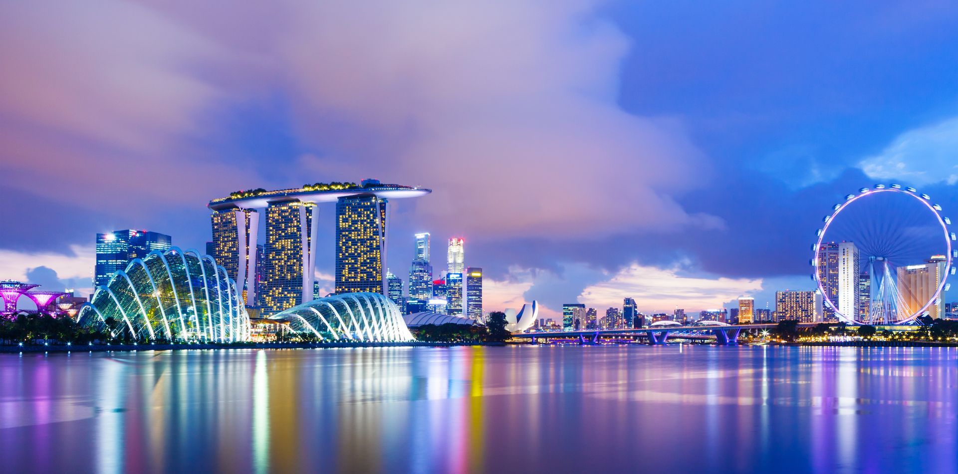 Singapore Cityscape during sunset.