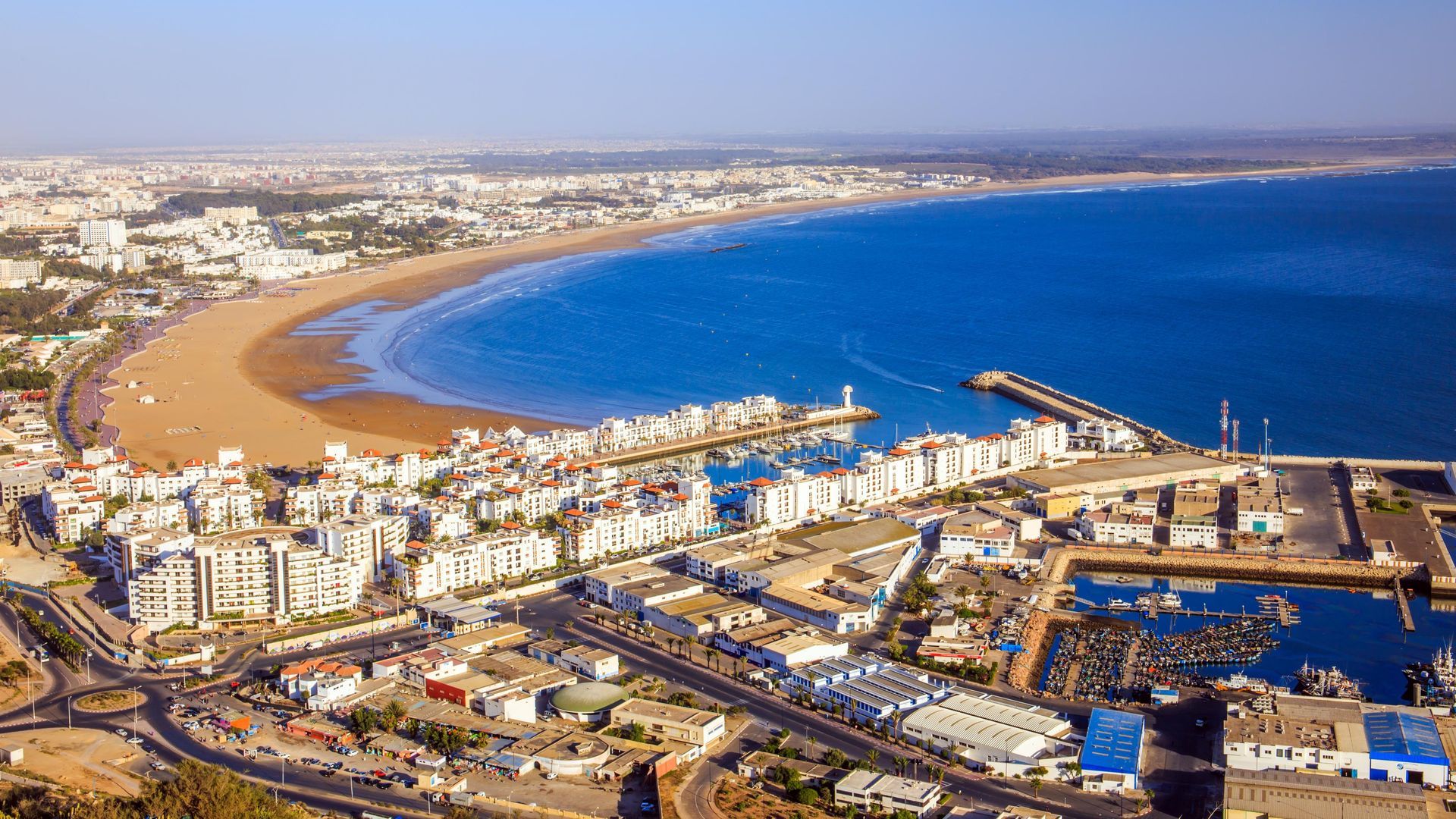 Aerial view of Agadir, Morocco.