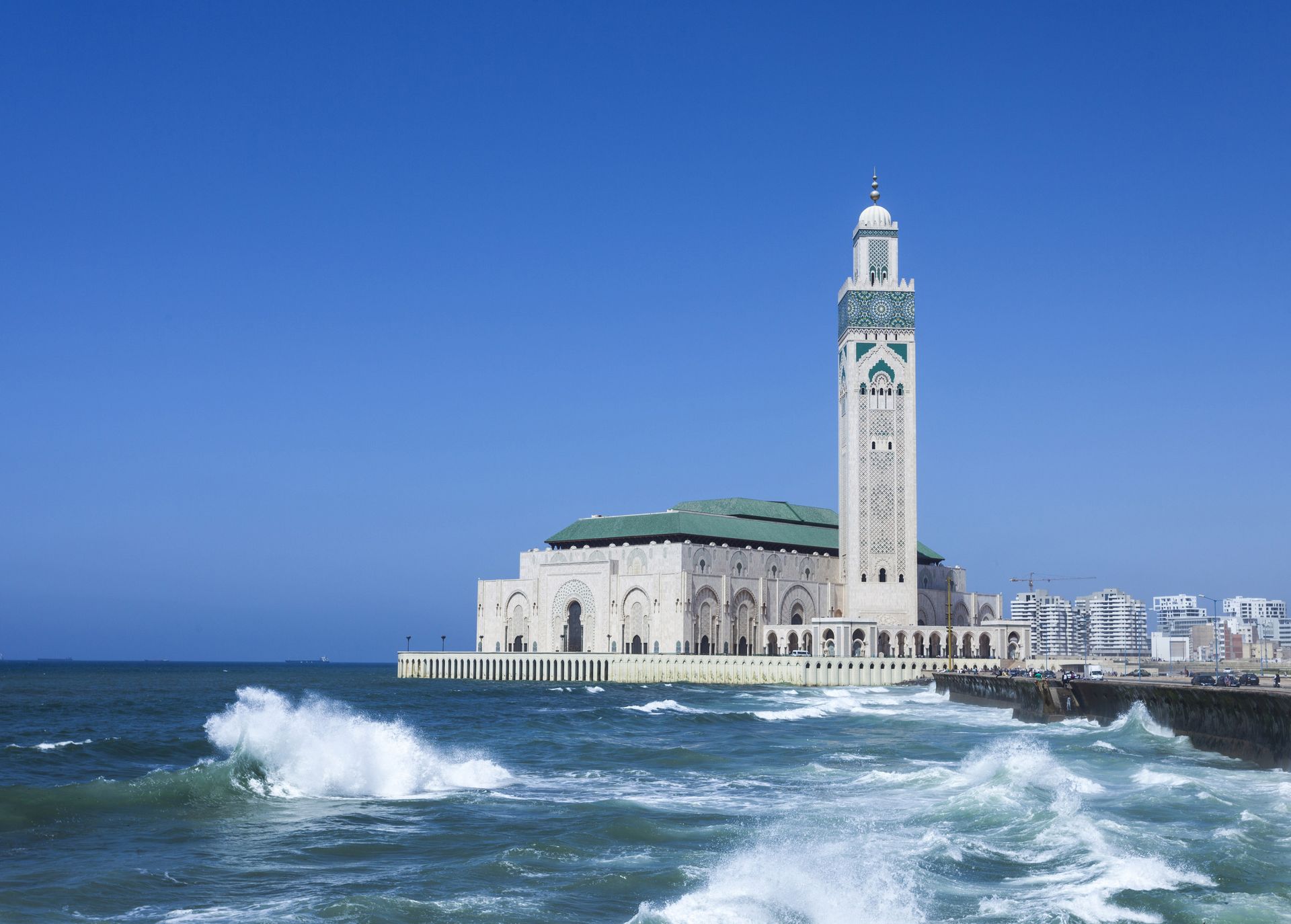 Hassan II Mosque, a mosque in Casablanca, Morocco.