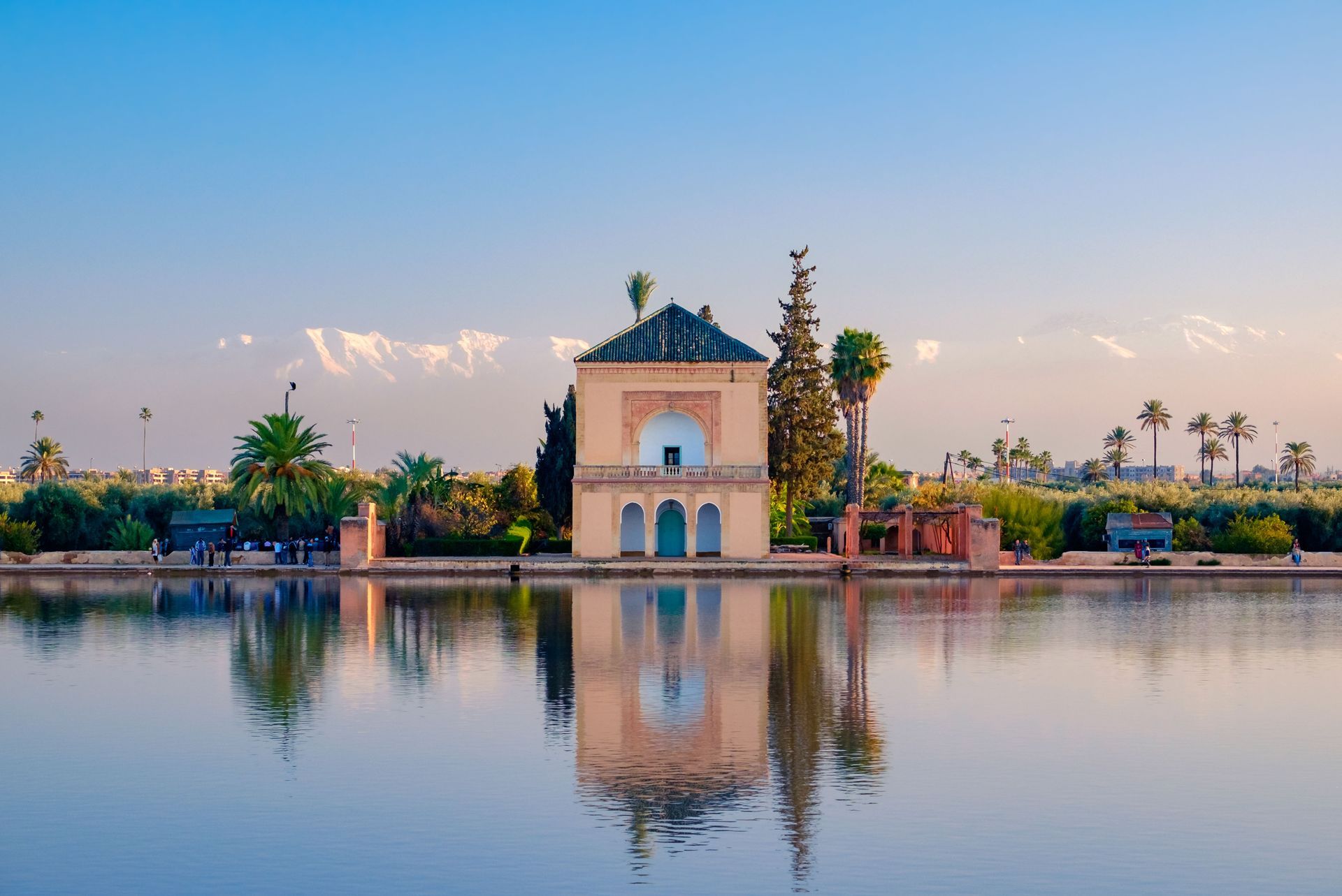 Menara Gardens, a park in Marrakech, Morocco.