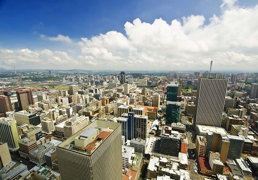 Aerial view of Johannesburg