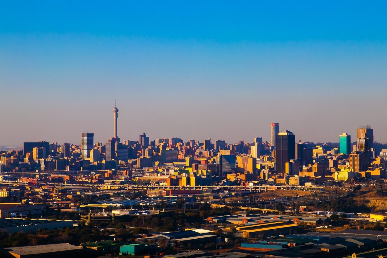 Panoramic view of Johannesburg, South Africa.