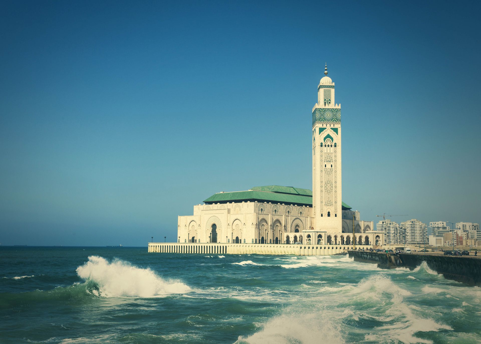 Hassan II Mosque, a mosque in Casablanca, Morocco.