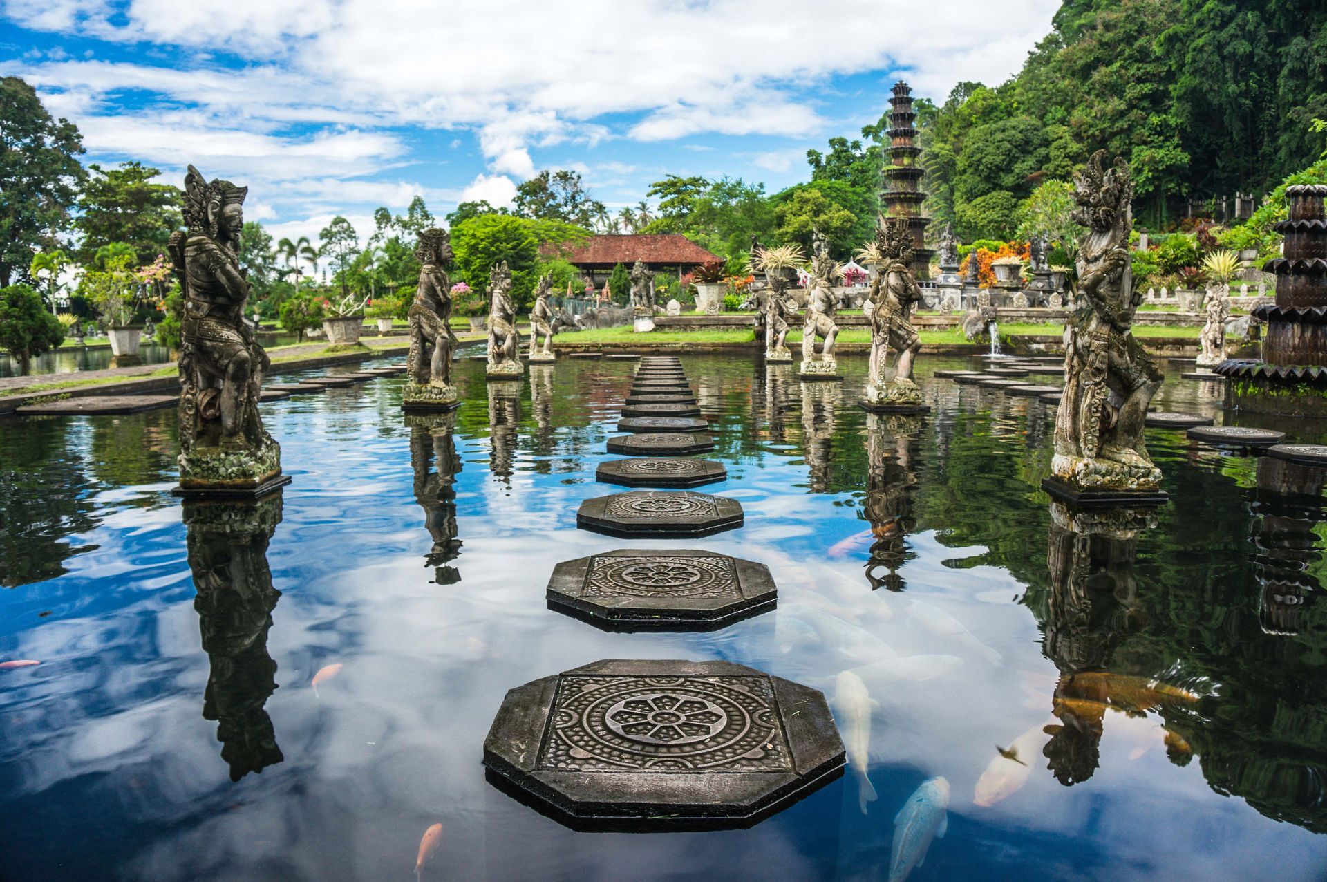 Tirta Gangga, a tourist attraction in Bali, Indonesia.