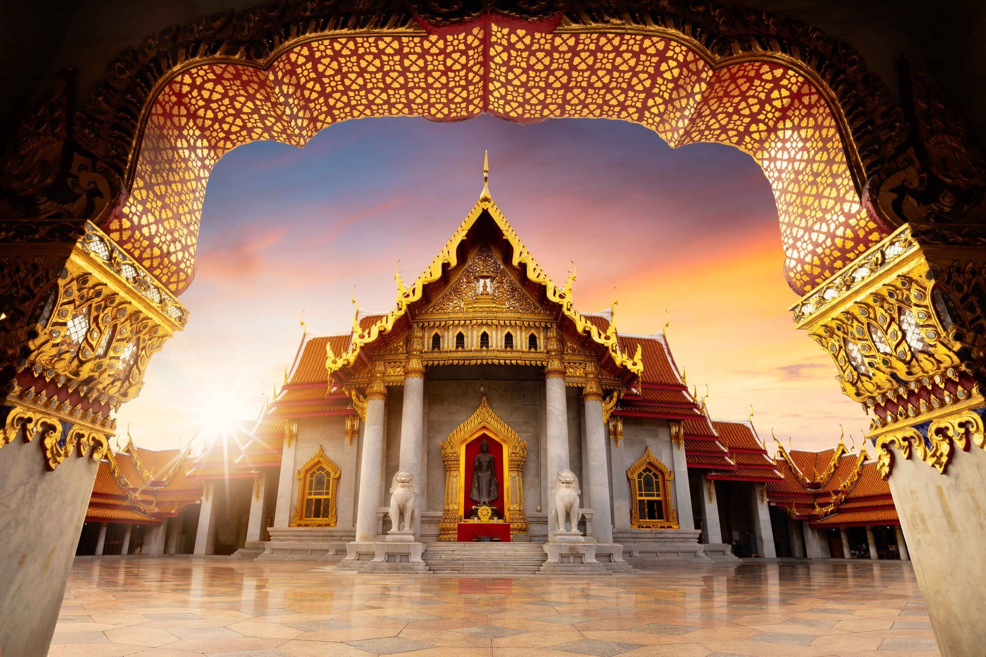 Wat Benchamabophit Dusitwanaram, a Buddhist temple in Bangkok, Thailand.