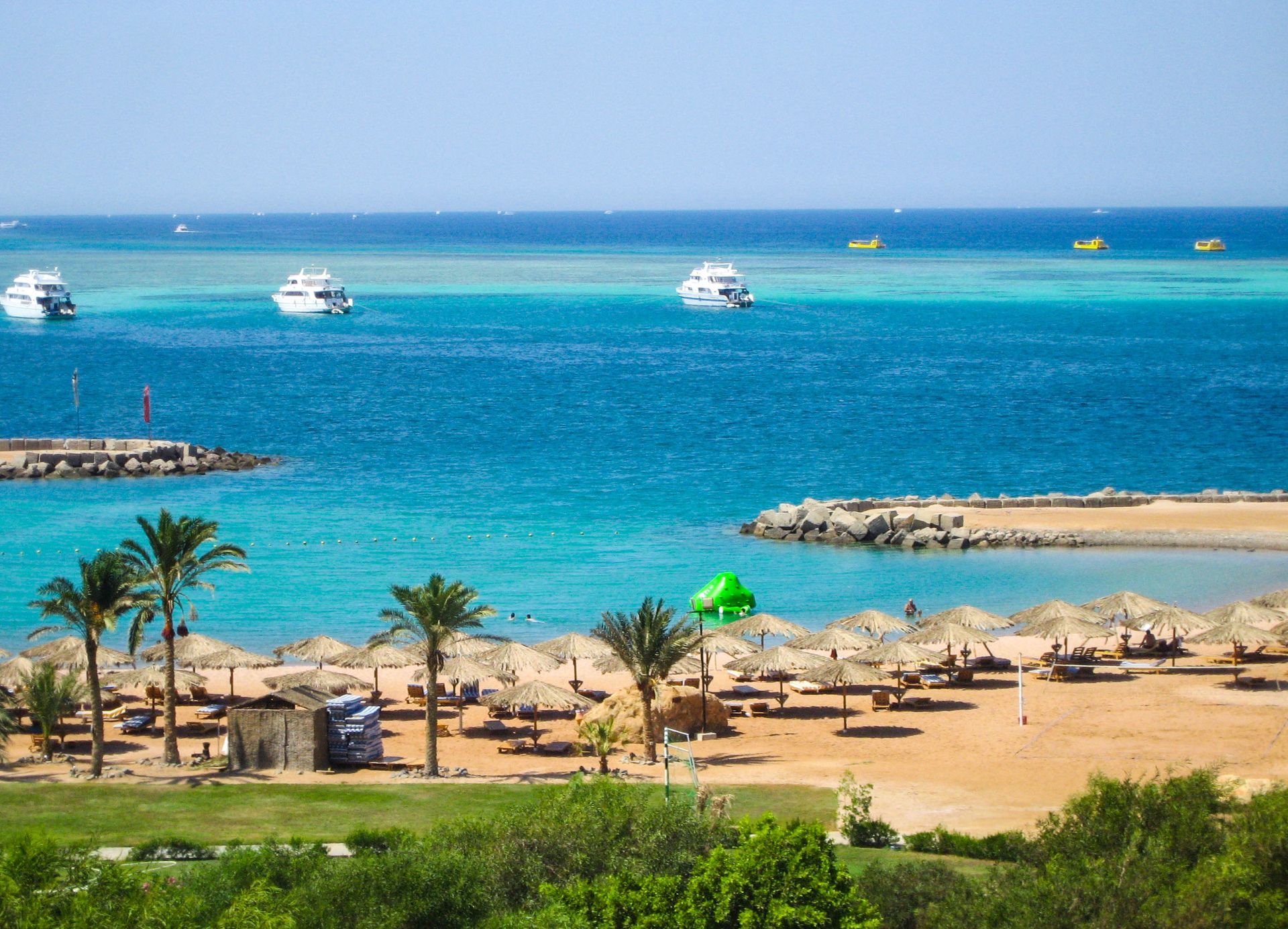 A beach in Hurghada, Egypt.