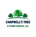 Campbell&rsquo;s Tree & Stump Service logo with green trees and dark blue text