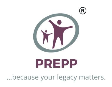 Logo with two stylized figures inside an oval, text