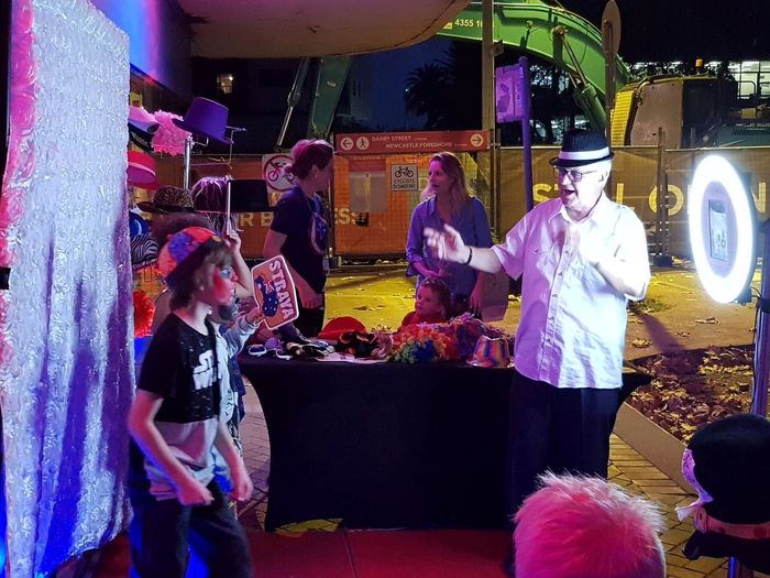People Having fun at a photo booth party
