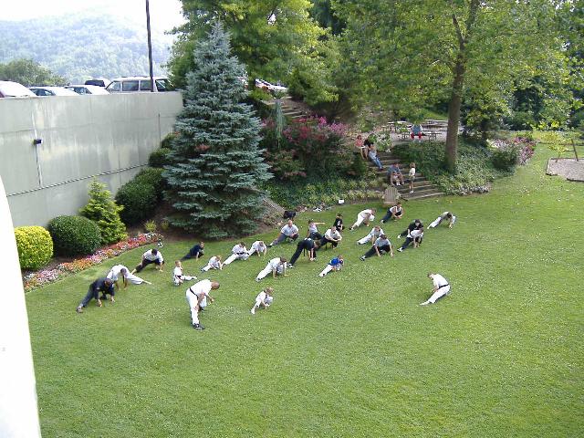 Student Trains Outside Of Hotel — Richmond, KY — Richmond School of Karate