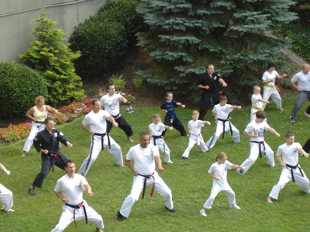 Student And Instructor Having Warm Up — Richmond, KY — Richmond School of Karate