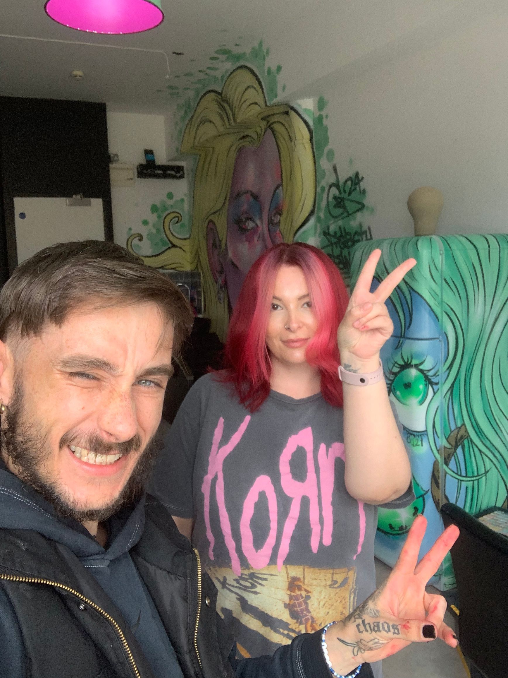 A client thats had a parcial bleach, root tint, cut and blowdry.