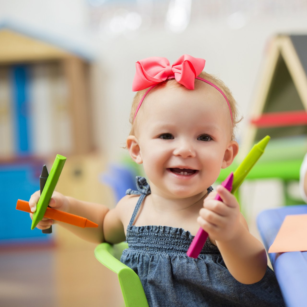 Happy Toddler Girl In Preschool — Raleigh, NC — Pamela's Daycare Center
