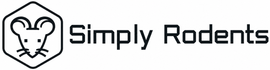 Simply Rodents logo with a black outlined rodent face icon and text on a white background