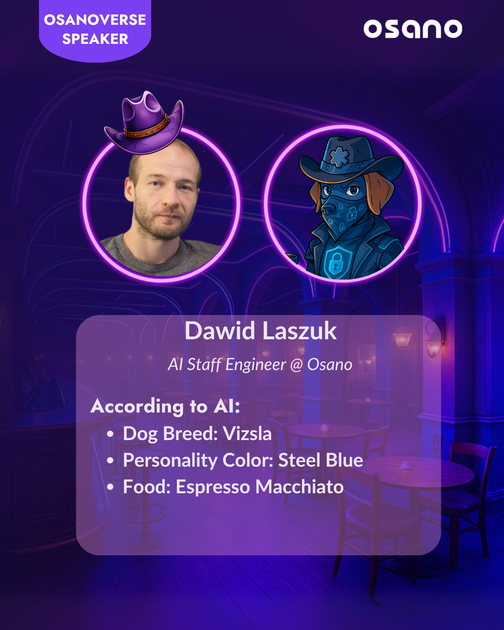 Promotional graphic for Osano featuring Dawid Laszuk