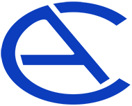 Blue logo with the letters 