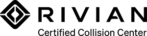 The Rivian logo to the left of the text