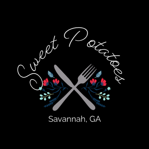 A logo for sweet potatoes in savannah ga