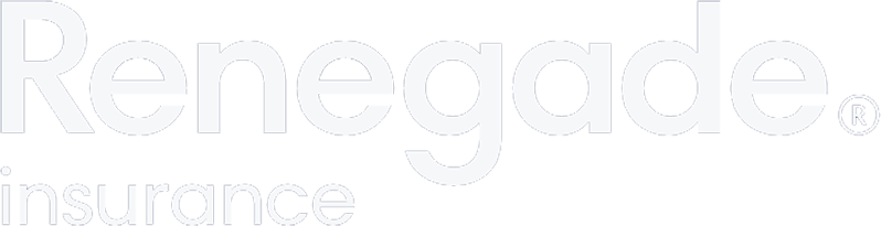 Renegade Insurance logo in light gray text on a white background