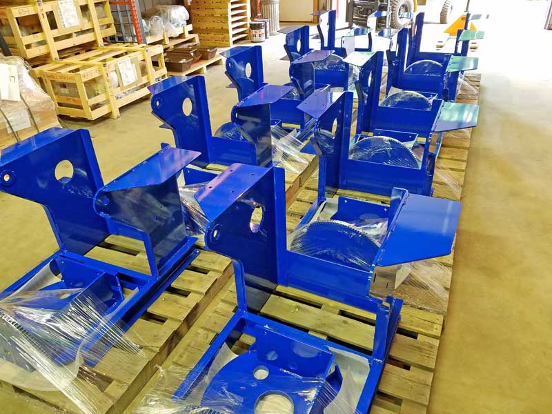 Model 1504 welding positioner frames powder coated prior to assembly