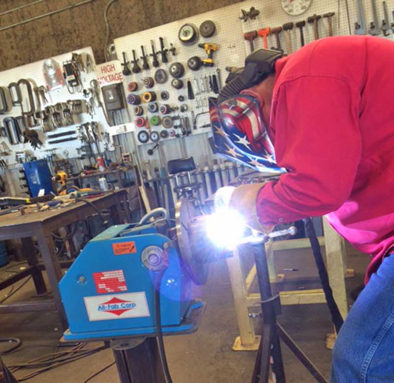 PS-1F Benchtop Welding Positioner in Production