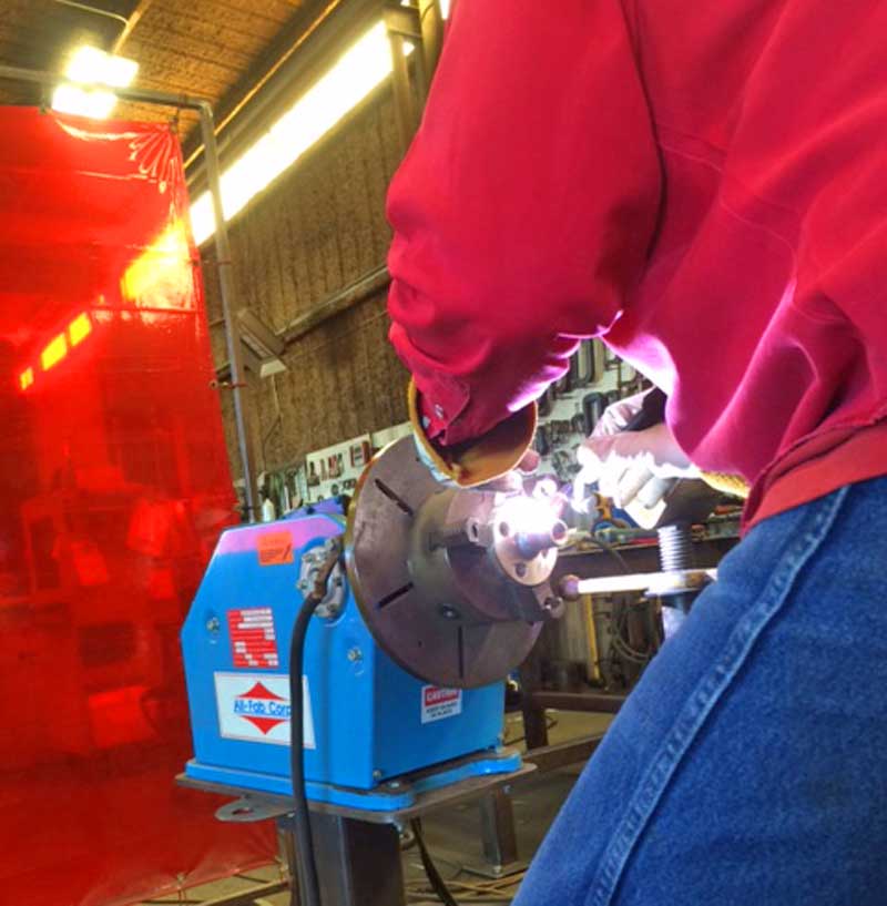 PS-1F Benchtop Welding Positioner in Production