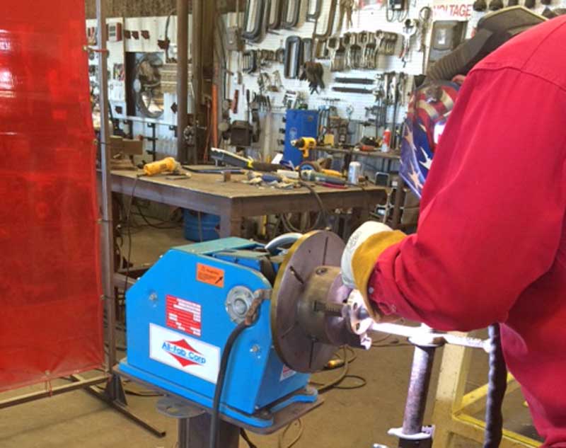 PS-1F Benchtop Welding Positioner in Production