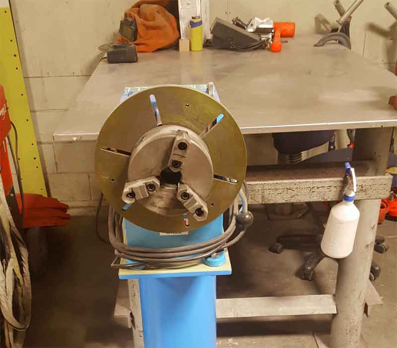 PS-1F Benchtop Welding Positioner in Production