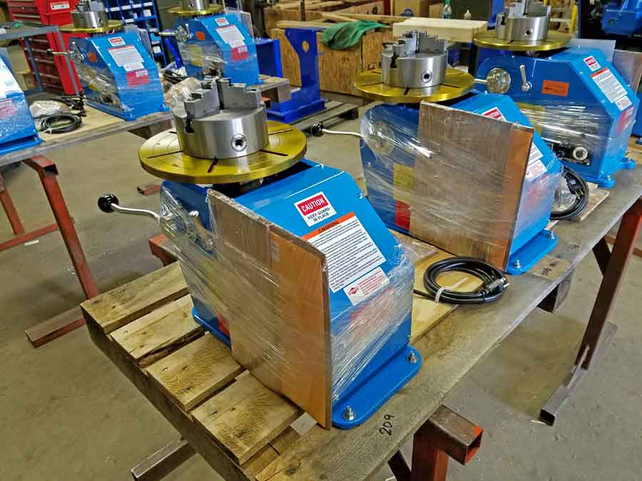 PS-1F Benchtop Positioners with MT6 Chucks being prepped for shipping to customer site.