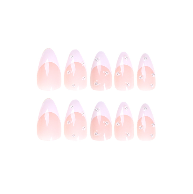 A close up of a woman 's hand with a plaid ring