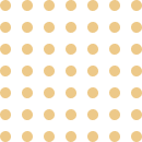 A seamless pattern of gold polka dots on a white background.